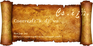 Csernyák Éva névjegykártya
