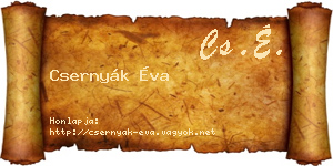 Csernyák Éva névjegykártya